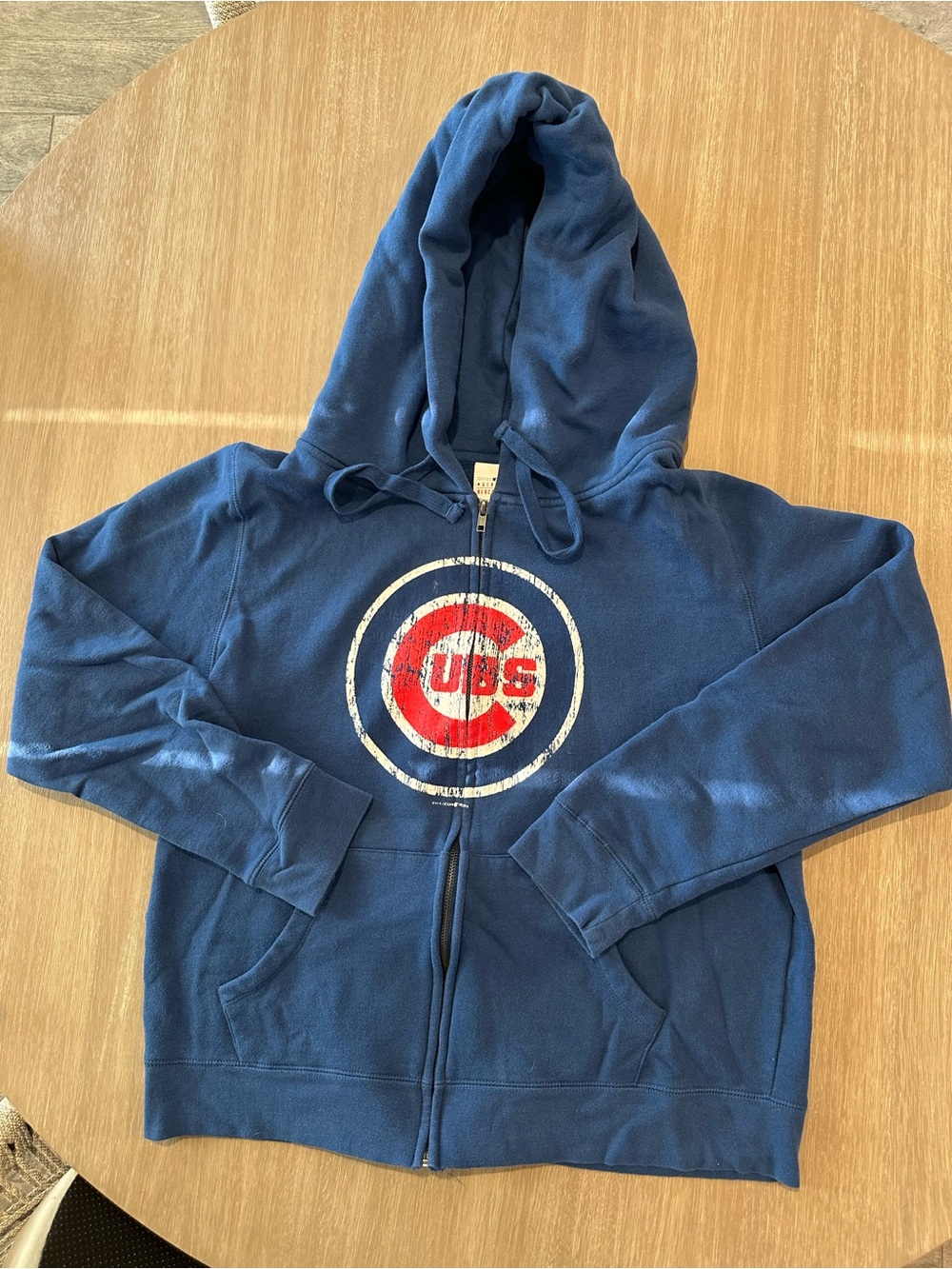Chicago Cubs MLB Women’s XL Zip Up Hoodie Sweatshirt 5th & Ocean USA Blue